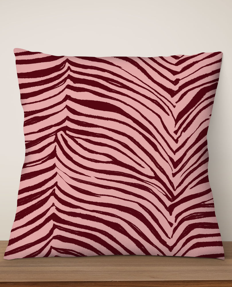 Zebra Skin Print Square Cushion (Peach) | Harper & Blake