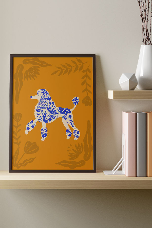 
            
                Load image into Gallery viewer, Abstract Floral Pet Poodle Art Print Poster (Yellow) | Harper &amp;amp; Blake
            
        