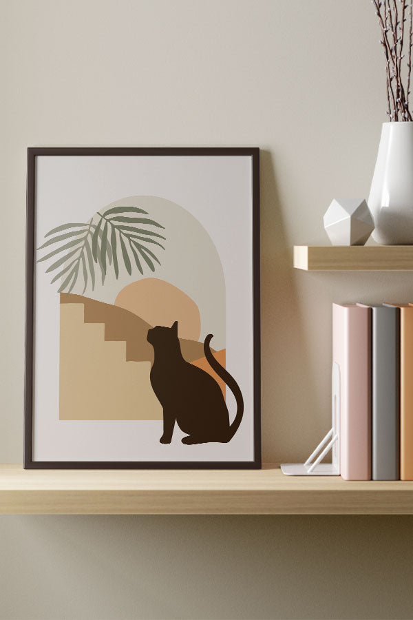 
            
                Load image into Gallery viewer, Moon Elements Cat Art Print Poster (Neutral) | Harper &amp;amp; Blake
            
        