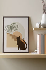 Moon Elements Cat Giclée Art Print Poster (Neutral)