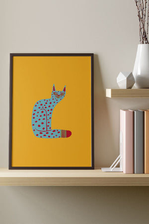 
            
                Load image into Gallery viewer, Bold Graphic Cat Art Print Poster (Yellow) | Harper &amp;amp; Blake
            
        