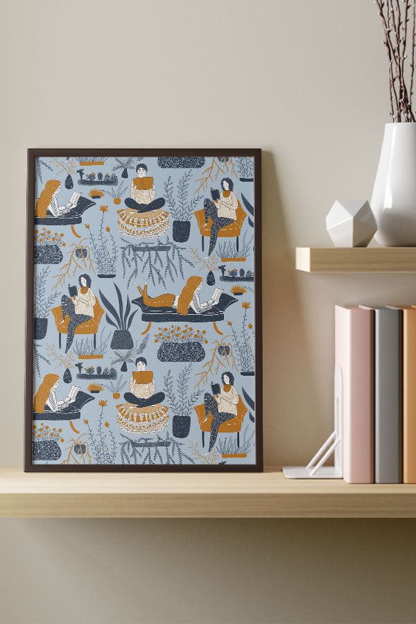 
                  
                    Cozy Reading by Denes Anna Design Giclée Art Print Poster (Blue) | Harper & Blake
                  
                