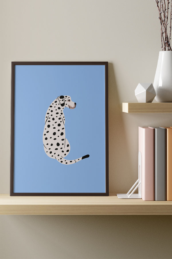 Bold Graphic Dog Art Print Poster (Blue) | Harper & Blake