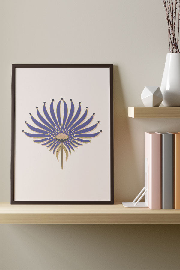 Geometric Flower by Garabateo Giclée Art Print Poster (Very Peri) | Harper & Blake