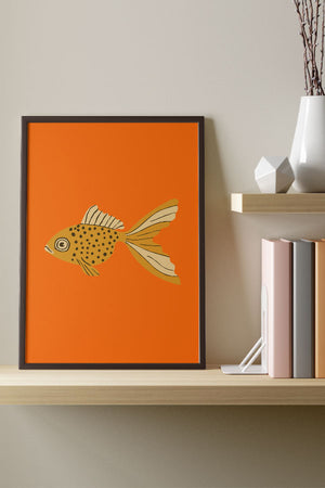 Bold Graphic Goldfish Art Print Poster (Orange) | Harper & Blake