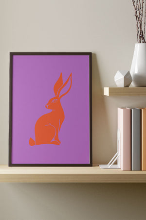 Two Tone Rabbit Art Print Poster (Purple) | Harper & Blake