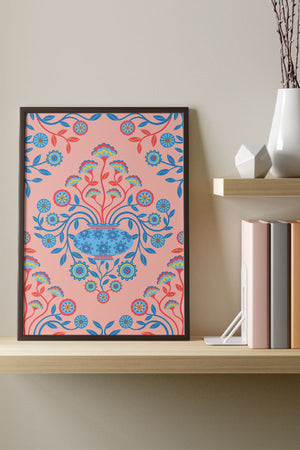 Dreamy Damask Sunscape By Jackie Tahara Giclée Art Print Poster (Pink) | Harper & Blake