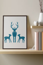 Deer Forest Wonderland by Denes Anna Design Giclée Art Print Poster (White)