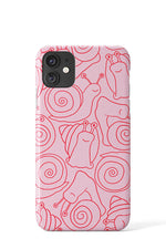 Snail Scatter Phone Case (Pink Red)