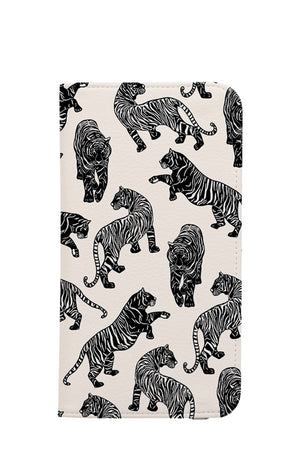 
            
                Load image into Gallery viewer, Tigers Pattern Wallet Phone Case (Monochrome) | Harper &amp;amp; Blake
            
        