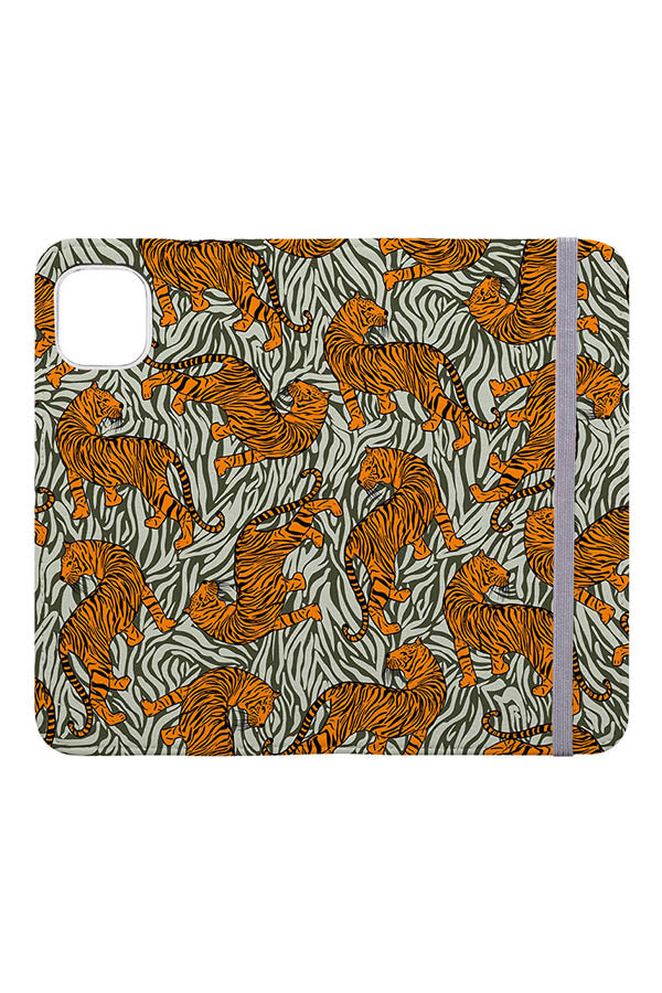 Tiger Skin Print Wallet Phone Case (Khaki) | Harper & Blake