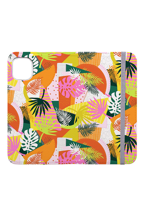 Tropical Leaves & Shapes by Sandra Hutter Wallet Phone Case (Bright) | Harper & Blake