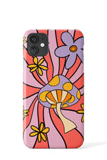 Wavy 70s Mushroom Phone Case (Pink)