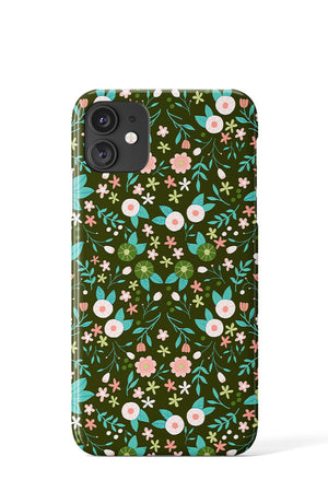 Spring Flower Doodles by Nadine Thaslim Phone Case (Green) | Harper & Blake