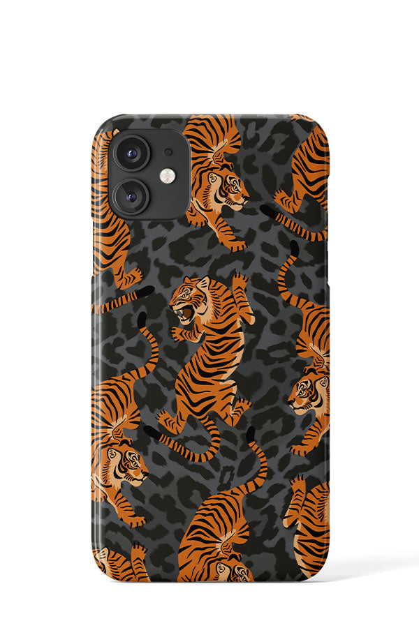 Leopard Print Tigers Phone Case (Dark Grey) | Harper & Blake