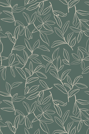 Willow Leaves Wallpaper (Forest Green) | Harper & Blake