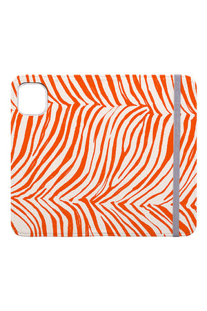 
            
                Load image into Gallery viewer, Zebra Animal Print Wallet Phone Case (Orange) | Harper &amp;amp; Blake
            
        