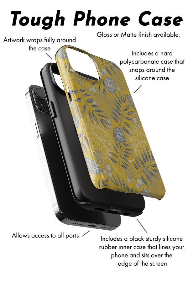 Grey Mustard Woodland by Gayle McCabe Phone Case (Yellow) | Harper & Blake